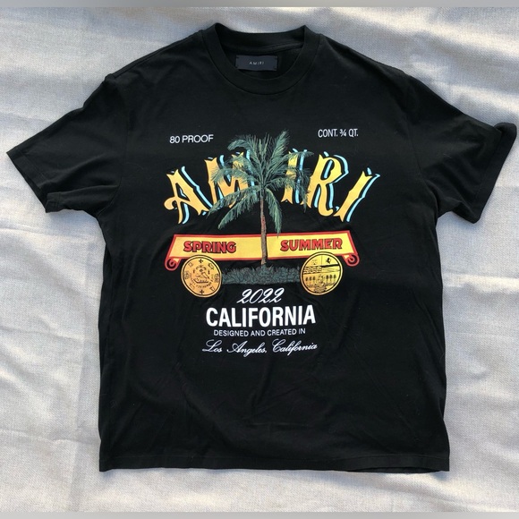 AMIRI Other - AMIRI Rum Label Black Short Sleeve Tshirt EUC Size Small